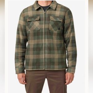 NWT VOYAGER Fleece Jacket Large Green Plaid Sherpa Lined Zip Up Ultra Soft  $70